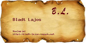 Bladt Lajos névjegykártya